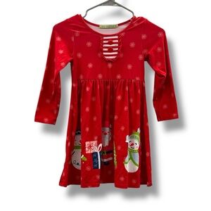 Millie‎ Loves Lily Red Kids Dress with Festive Characters